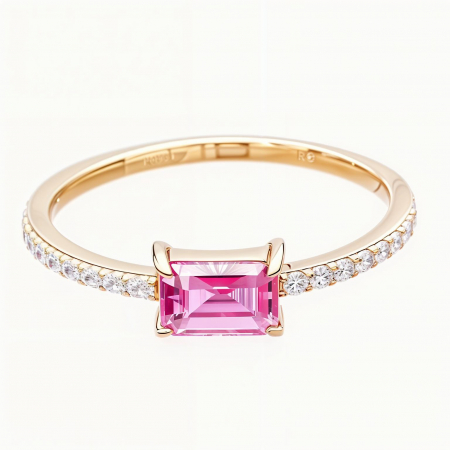 Inele - Inel aur 14k Eternity Fucsia