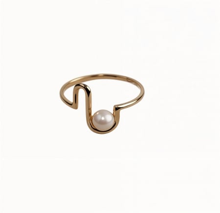 Inele - Inel aur 14k Geometric Pearl