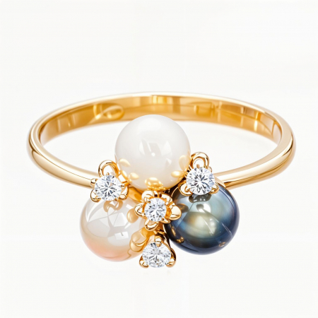 Bijuterii pentru femei - Inel aur 14k Green Pearl