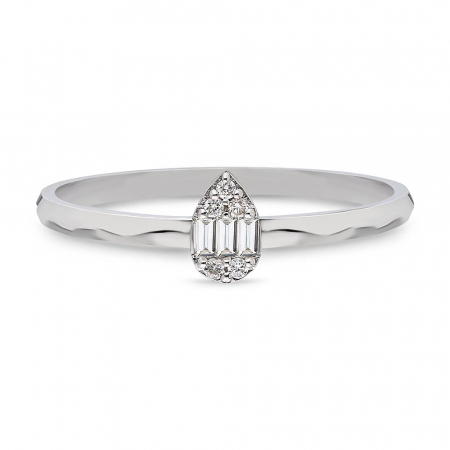 Inel din aur alb 14k cu diamante Sharp [1]