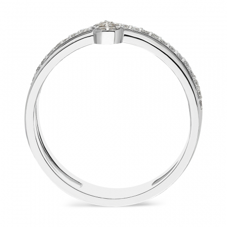 Inel din aur alb 14k cu diamante Double [2]