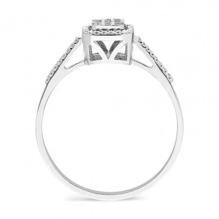 Inel din aur alb 14k cu diamante Square Stone [2]