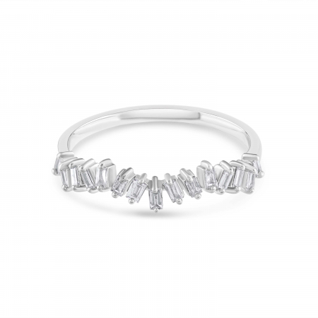 Inel din aur alb 14k cu diamante Semi Eternity [1]