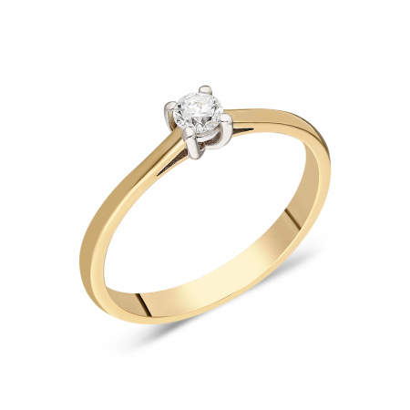 Inele - Inel din aur galben 14k cu diamant Priceless