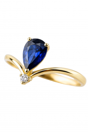 Inele - Inel din Aur 14K SERRANI Sia, cu cristal albastru zirconia, 56 mm, 1.16 g