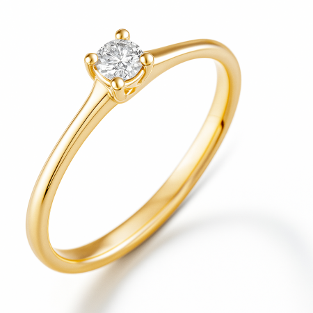 Inele - Inel din aur galben 14k cu diamant Precious