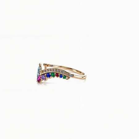 Inel Serrani, Model Rainbow Crown, marime 54 [1]