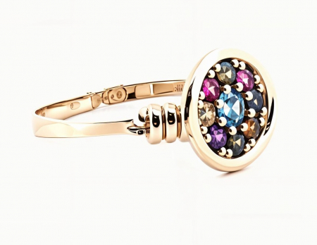 Inele - Inel Serrani, Model Rainbow Plat, marime 54
