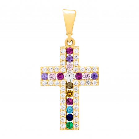 Pandantive - Pandantiv aur galben 14k Rainbow
