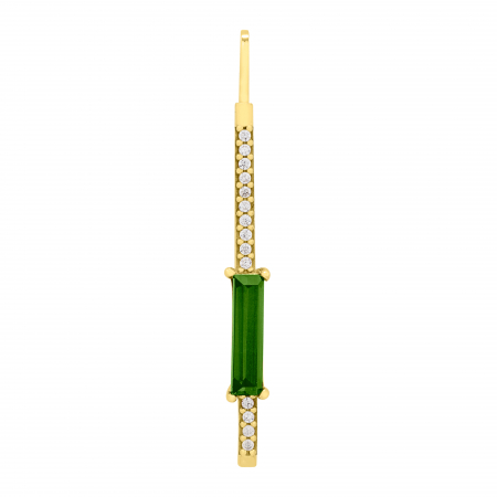 Pandantive - Pandantiv aur galben 14k zirconia alb-verde