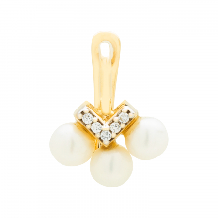 Pandantive - Pandantiv aur galben 14k Trio Pearl