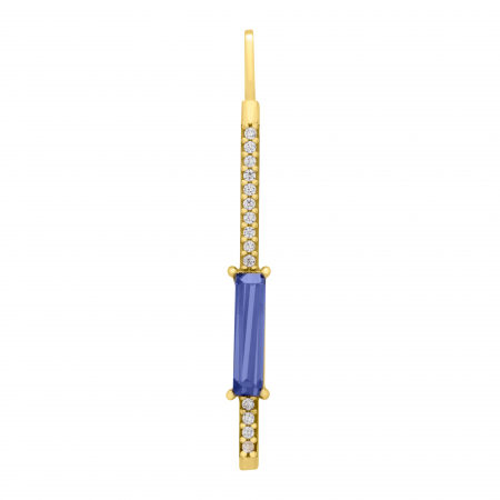 Pandantive - Pandantiv aur galben 14k zirconia alb-albastru