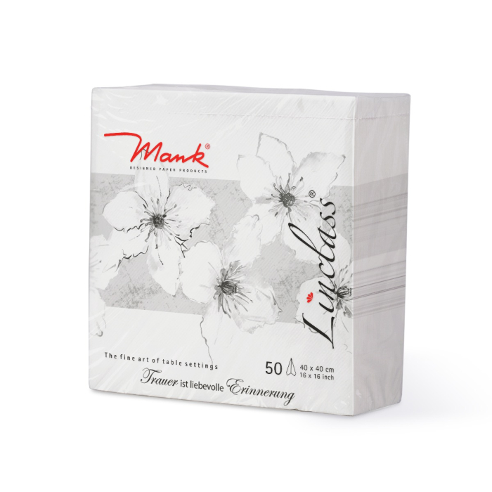 Servetele de masa festive Linclass - Imprimeu floral negru / 40 x 40 cm / 50 buc [4]