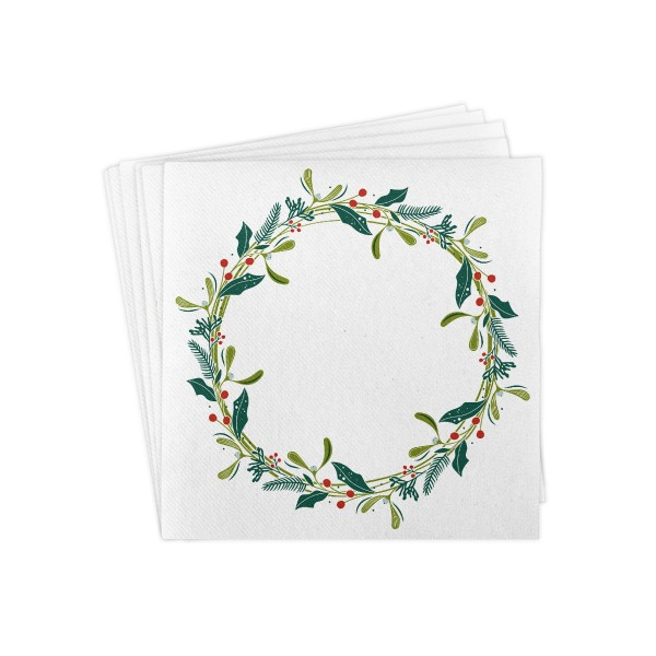 Servetele de masa festive Linclass pentru Revelion/Anul Nou Linclass - Isabell weiss / white / 40 x 40 cm / 50 buc [7]