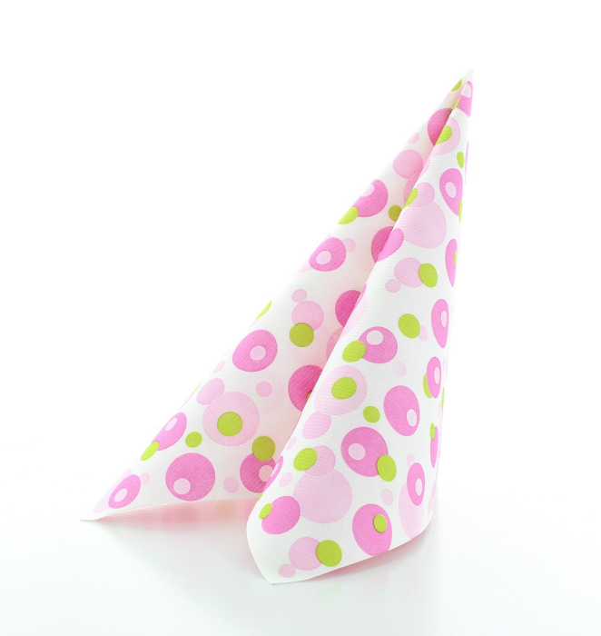 Servetele de masa festive Linclass - Bubbles (roz-verde) / 40 x 40 cm / 12 buc [7]