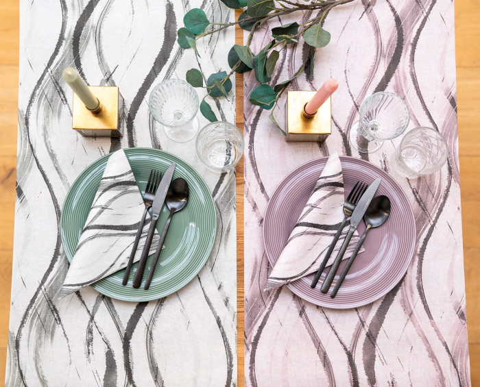 Servetele de masa festive Linclass - Albi (Verde salvie-negru) / 40 x 40 cm / 50 buc [2]