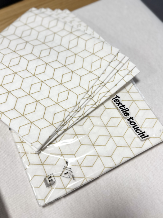 Servetele de masa festive Textile Touch - Fineline White Gold / 40 x 40 cm / 12 buc [2]