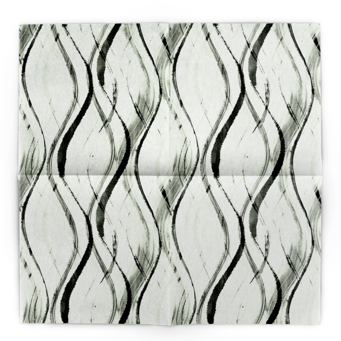 Servetele de masa festive Linclass - Albi (Verde salvie-negru) / 40 x 40 cm / 50 buc [5]