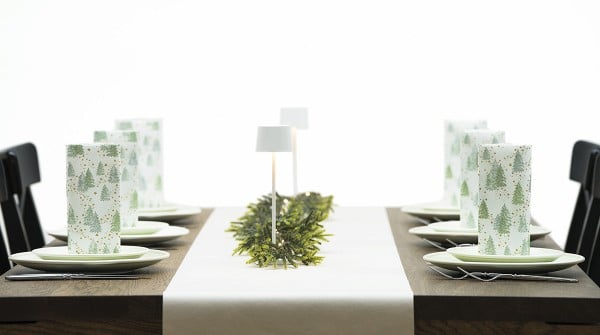 Servetele de masa festive Linclass pentru Craciun/Revelion - Tommy (peisaj de iarna cu braduti) / 40 x 40 cm / 50 buc [2]