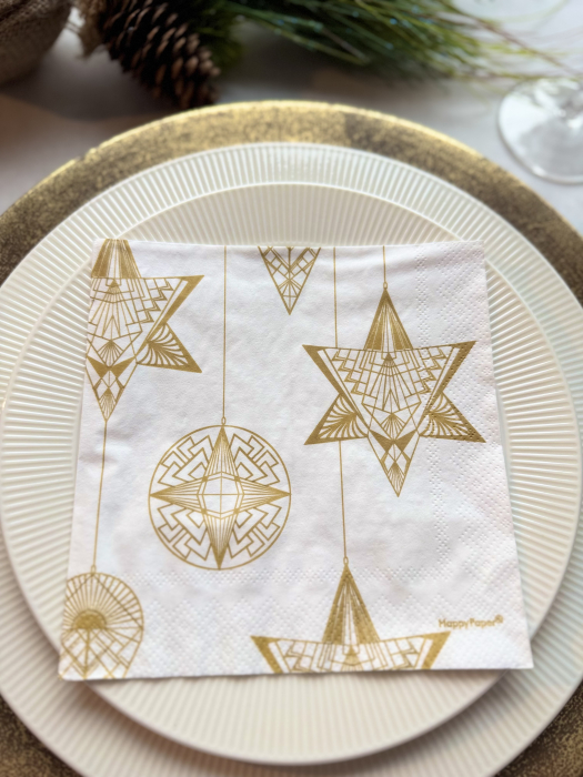 Servetele de masa, 3 straturi, Tissue - Gatsby gold, 33 x 33 cm, 20 buc [1]
