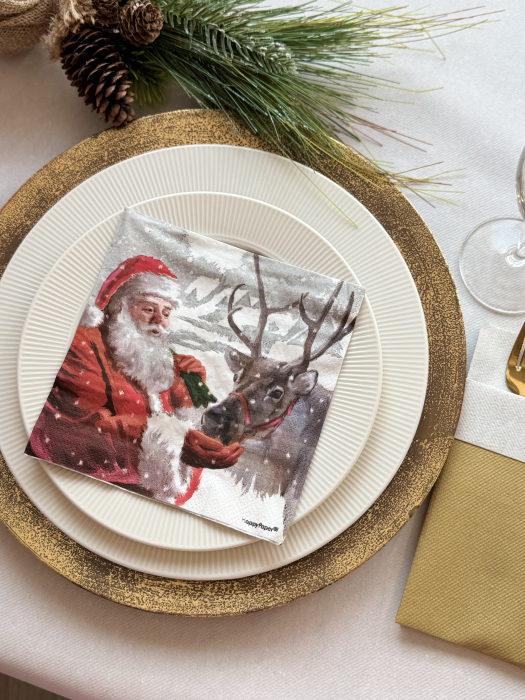 Servetele de masa, 3 straturi, Tissue - Santa & Prancer, 33 x 33 cm, 20 buc [2]