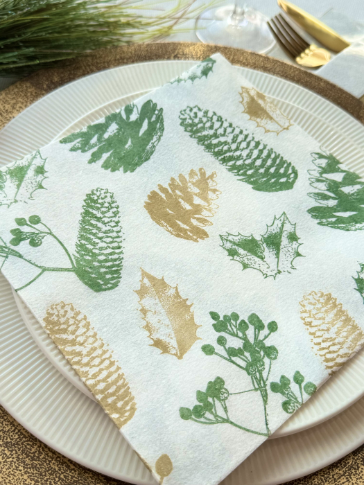 Servetele de masa festive X-Mas Stamps Textile Touch / 40 x40 cm / 12 buc [3]