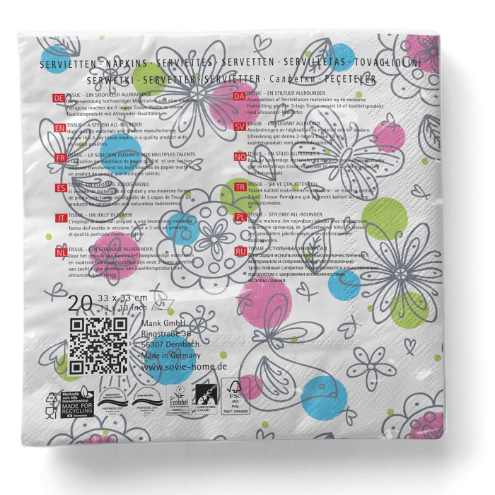 Servetele de masa 3 straturi, Tissue - Petra / 33 x 33 cm / 20 buc [6]