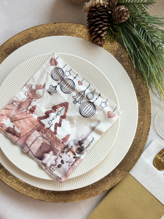 Servetele de masa, 3 straturi, Tissue - Wood Chilling, 33 x 33 cm, 20 buc [2]