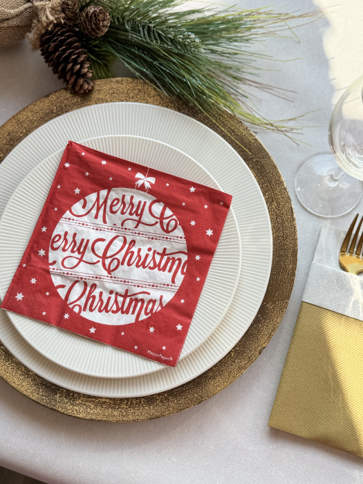 Servetele de masa, 3 straturi, Tissue - Merry Christmas (Glob), 33 x 33 cm, 20 buc [2]