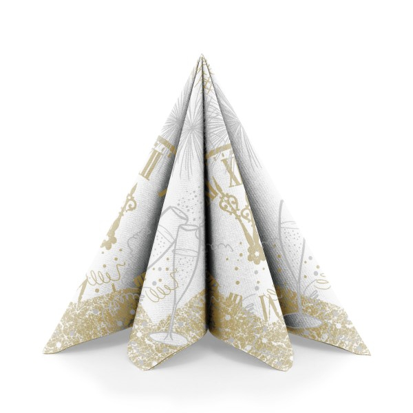 Servetele de masa festive Linclass pentru Revelion / Anul Nou -  12 O´Clock, 40 x 40 cm / 50 buc [7]