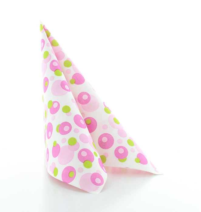 Servetele de masa festive Linclass - Bubbles (roz-verde) / 40 x 40 cm / 12 buc [5]
