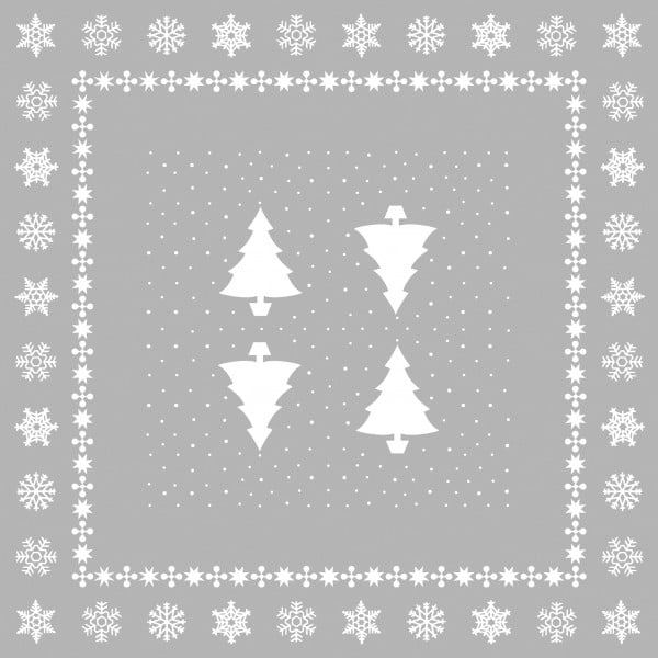 Fata de masa, Linclass - White Tree (argintiu) / 80 x 80 cm / 1 buc [3]