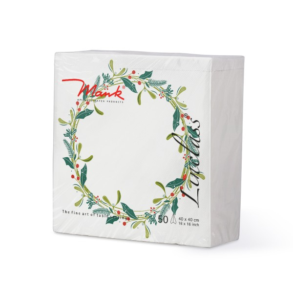 Servetele de masa festive Linclass pentru Revelion/Anul Nou Linclass - Isabell weiss / white / 40 x 40 cm / 50 buc [4]