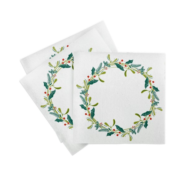Servetele de masa festive Linclass pentru Revelion/Anul Nou Linclass - Isabell weiss / white / 40 x 40 cm / 50 buc [6]
