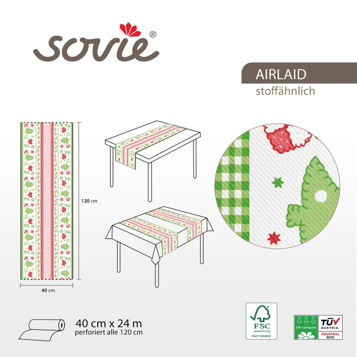 Traversa de masa pentru Craciun, Linclass - Christmas / 40 cm × 24 m / 1 rola [3]