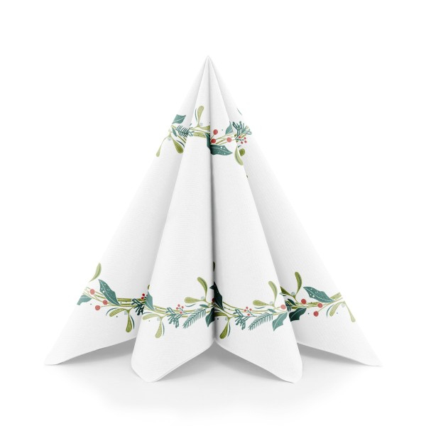 Servetele de masa festive Linclass pentru Revelion/Anul Nou Linclass - Isabell weiss / white / 40 x 40 cm / 50 buc [3]