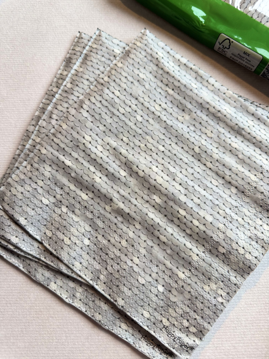 Servetele de masa, 3 straturi, Tissue - Sequin silver, 33 x 33 cm, 20 buc [3]