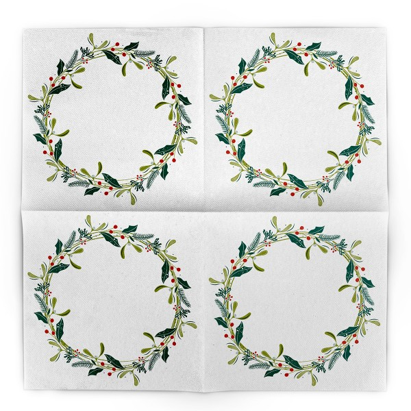 Servetele de masa festive Linclass pentru Revelion/Anul Nou Linclass - Isabell weiss / white / 40 x 40 cm / 50 buc [5]