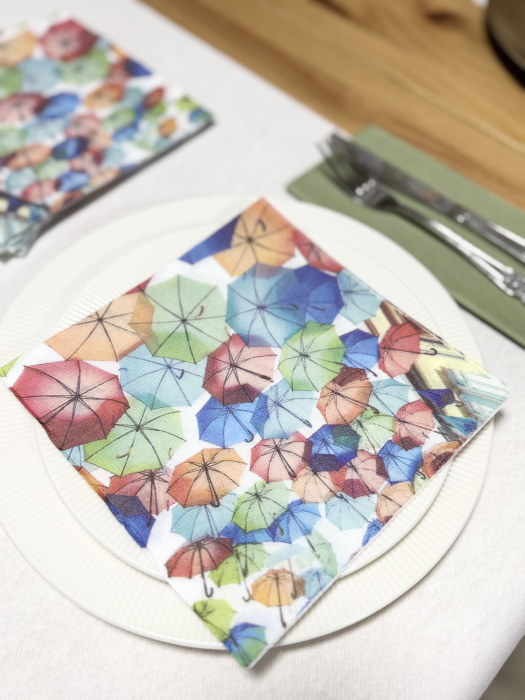 Servetele de masa festive, SoftPoint - Happy Umbrellas / 40x40 cm / 20 buc [3]