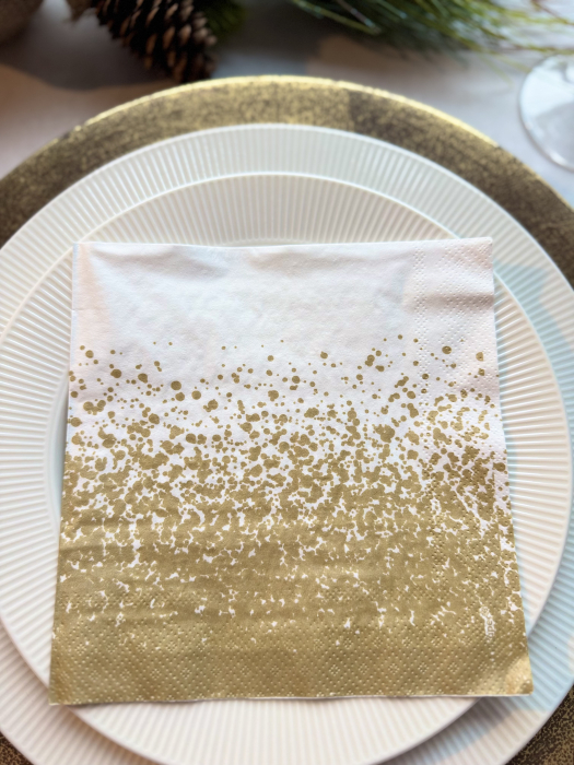 Servetele de masa, 3 straturi, Tissue - Claboussa gold, 33 x 33 cm, 20 buc [1]