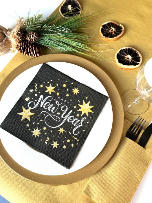 Servetele de masa festive Softpoint pentru Revelion/Anul Nou - Happy New Year / 40 x 40 cm / 20 buc [4]