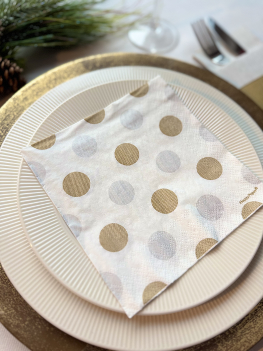 Servetele de masa, 3 straturi, Tissue - Dotly brilliant, 33 x 33 cm, 20 buc [2]