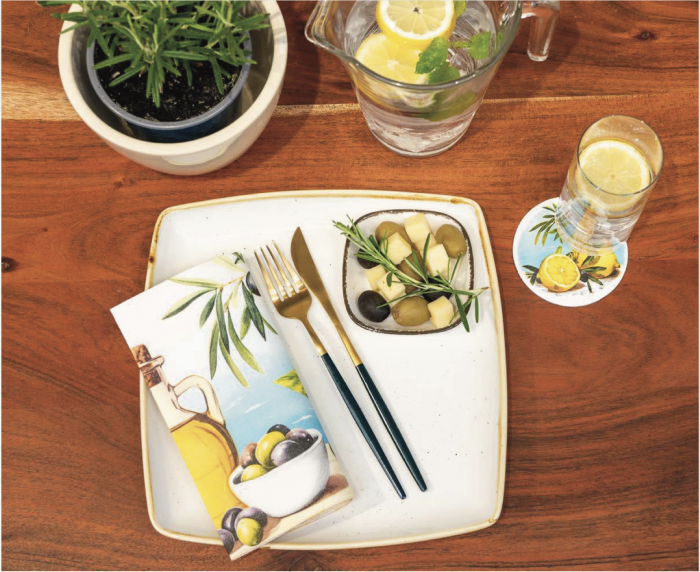 Servetele de masa festive Linclass - Olives & Lemons /40 x 40 cm / 50 buc [6]
