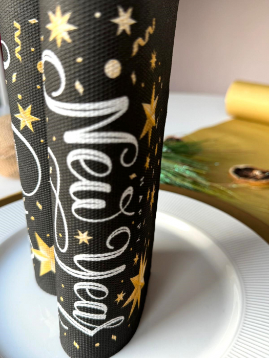 Servetele de masa festive Softpoint pentru Revelion/Anul Nou - Happy New Year / 40 x 40 cm / 20 buc [10]