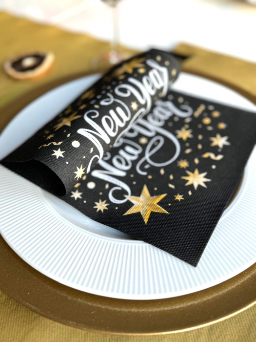 Servetele de masa festive Softpoint pentru Revelion/Anul Nou - Happy New Year / 40 x 40 cm / 20 buc [8]