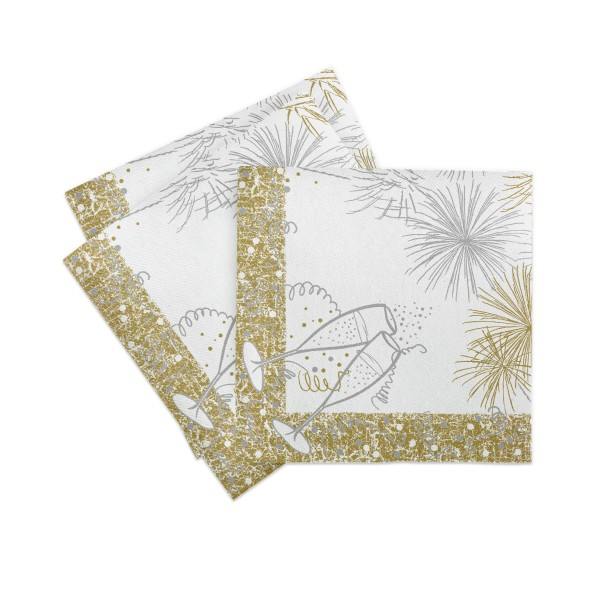 Servetele de masa festive Linclass pentru Revelion / Anul Nou -  12 O´Clock, 40 x 40 cm / 50 buc [5]