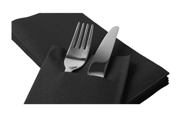 BAX Servetele cu BUZUNAR pentru tacamuri Linclass Light - Negru / 40 x 40 cm / 900 buc [2]