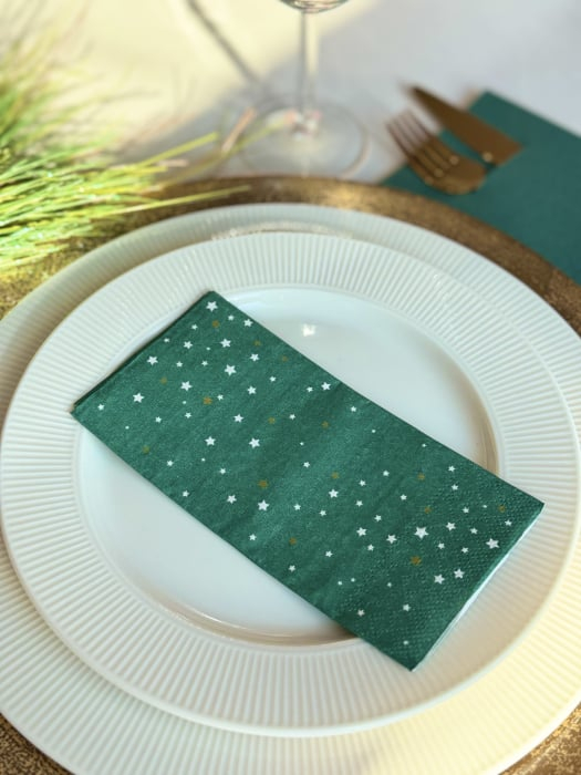 BAX Servetele de masa, 3 straturi, Tissue - Christmas Star (verde), 33 x 33 cm, pliate 1/8, 1250 buc [2]