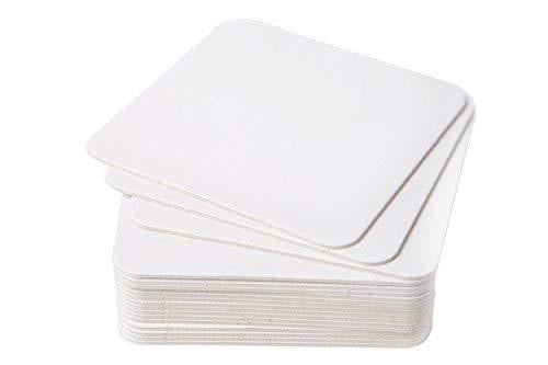 Coastere/suporturi din carton pentru pahare, halbe sau cesti / albe / 9,3 x 9,3 cm / 100 buc [3]