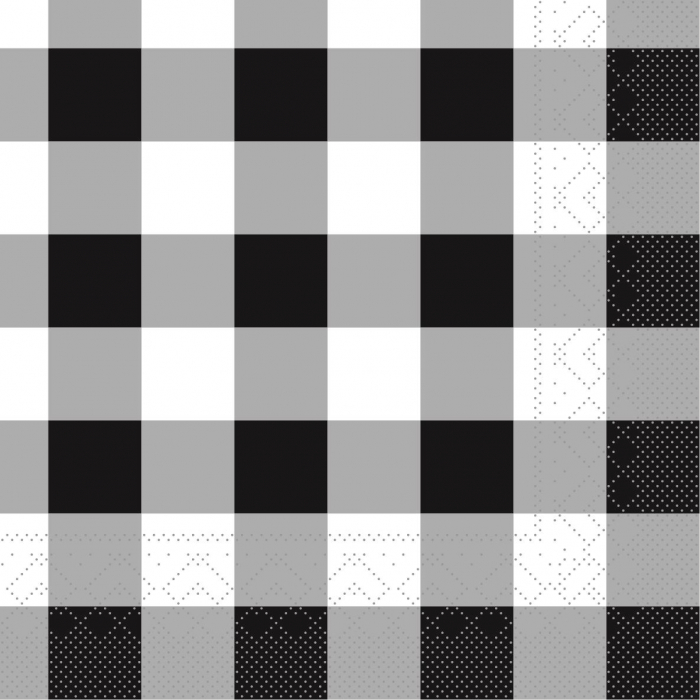 Servetele de masa - Tissue Karo (carouri negre) / 25 x 25 cm / 250 buc [3]